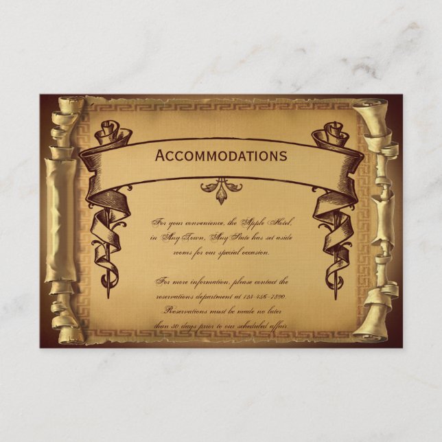 Once Upon a Time Wedding Insert Card (Front)