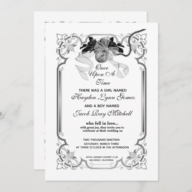Once Upon A Time Wedding Invitation (Front/Back)