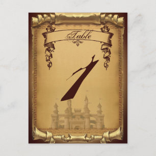 Once Upon a Time Wedding Table Number Postcard