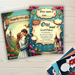 Once Upon A Time Woodland Fairytale 1st Birthday Invitation