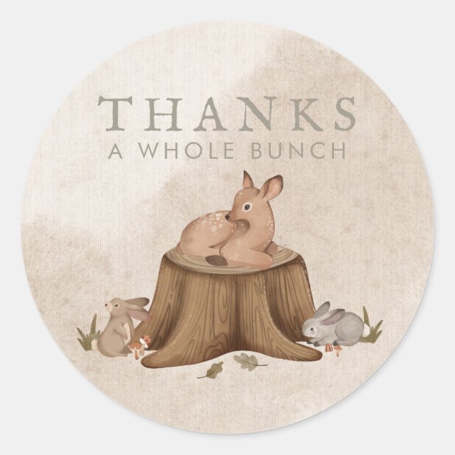 Once Upon a Time Woodland Storybook Favour Classic Round Sticker (Front)