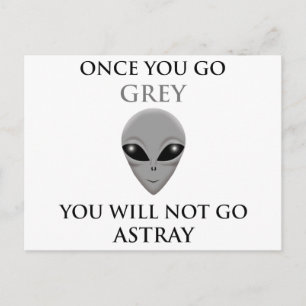ONCE YOU GO GREY,YOU WILL NOTGO ASTRAY POSTCARD