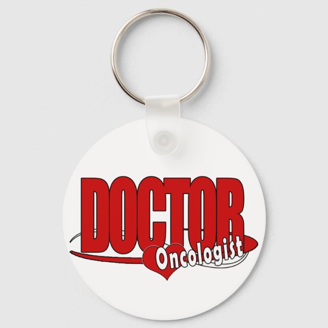 ONCOLOGIST LOGO BIG RED DOCTOR KEY RING (Front)