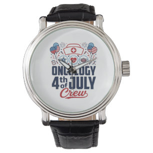 Oncology 4th of July Crew Medical Patriotic Shirt Watch