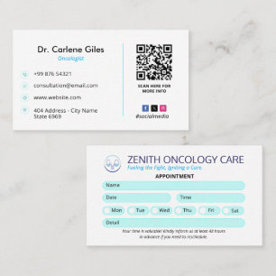 Oncology Clinic Business   Simple Appointment Card