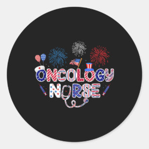 Oncology Nurse 4th Of July American Nursing Classic Round Sticker