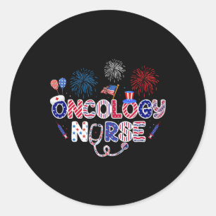 Oncology Nurse 4th Of July American Nursing Indepe Classic Round Sticker