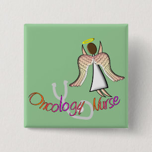 Oncology Nurse Angel 15 Cm Square Badge