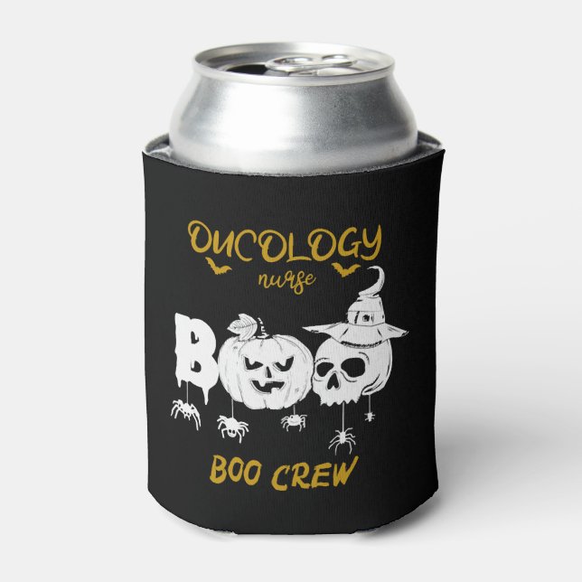 Oncology Nurse Boo Crew,Oncology Nurse Halloween Can Cooler (Can Front)