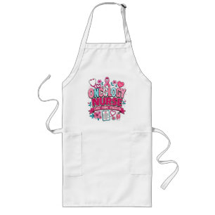 Oncology Nurse Breast Cancer Awareness Long Apron