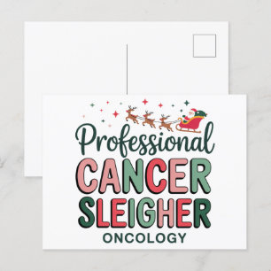 Oncology Nurse Christmas Cancer Chemo Oncology  Holiday Postcard