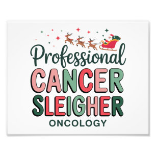 Oncology Nurse Christmas Cancer Chemo Oncology Photo Print