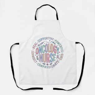 Oncology Nurse Circle Quote Floral Shirt Design_1 Apron