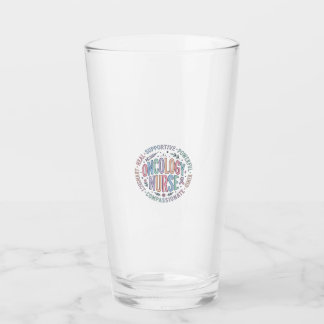 Oncology Nurse Circle Quote Floral Shirt Design_1 Glass