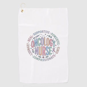 Oncology Nurse Circle Quote Floral Shirt Design_1 Golf Towel