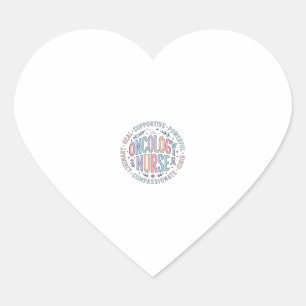 Oncology Nurse Circle Quote Floral Shirt Design_1 Heart Sticker