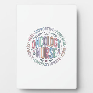 Oncology Nurse Circle Quote Floral Shirt Design_1 Plaque