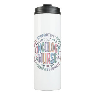 Oncology Nurse Circle Quote Floral Shirt Design_1 Thermal Tumbler
