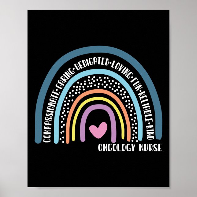 Oncology Nurse Compassionate Caring Dedicated Poster (Front)