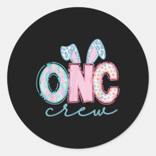 Oncology Nurse Easter Bunny Cancer Awareness Grad Classic Round Sticker