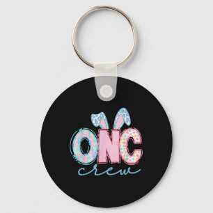 Oncology Nurse Easter Bunny Cancer Awareness Grad Key Ring