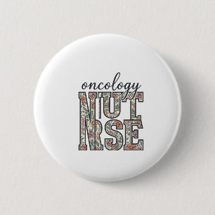 Oncology Nurse Floral Vintage 6 Cm Round Badge