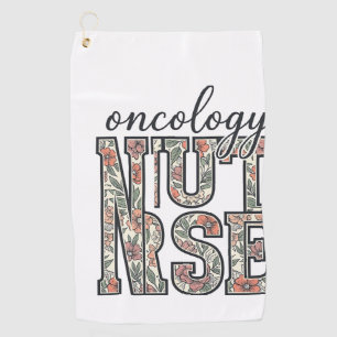 Oncology Nurse Floral Vintage Golf Towel