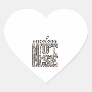 Oncology Nurse Floral Vintage Heart Sticker