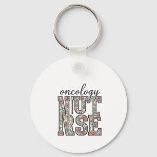 Oncology Nurse Floral Vintage Key Ring