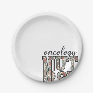 Oncology Nurse Floral Vintage Paper Plate