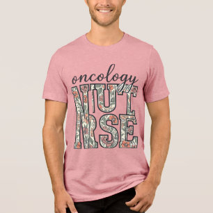 Oncology Nurse Floral Vintage Tri-Blend Shirt