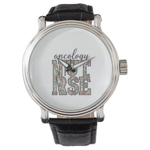 Oncology Nurse Floral Vintage Watch