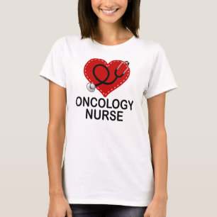 Oncology Nurse Heart Stethoscope T-Shirt