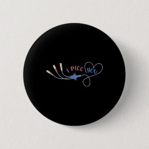 Oncology Nurse Picc Heart Valentine Day Medical Iv 6 Cm Round Badge