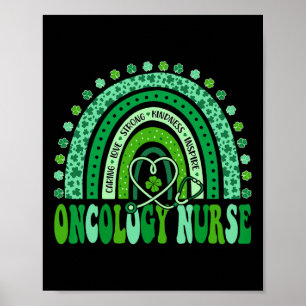 Oncology Nurse Rainbow Leopard St Patricks Day Nur Poster