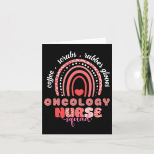 Oncology Nurse Squad Rainbow Leopard Nursing Valen Card