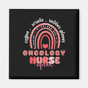 Oncology Nurse Squad Rainbow Leopard Nursing Valen Magnet