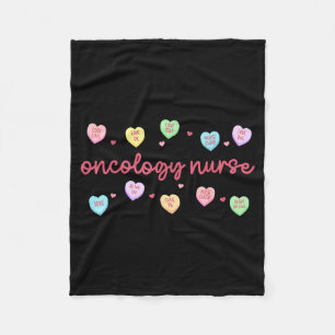 Oncology Nurse Valentine Day Heart Candy Oncology Fleece Blanket