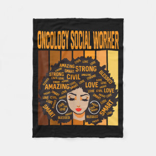 Oncology Social Worker Powerful Black History Mont Fleece Blanket