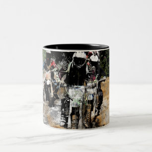 Oncoming! - Motocross Racer Two-Tone Coffee Mug