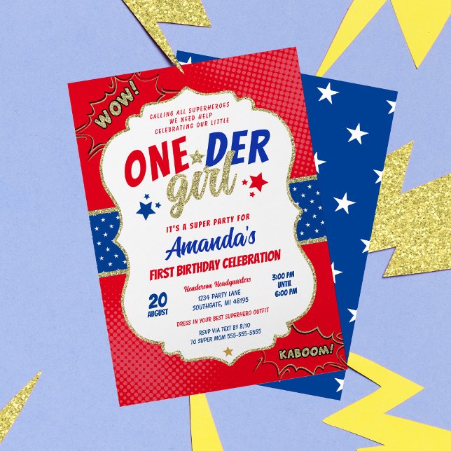 Onder Girl First Birthday Invitation (Creator Uploaded)