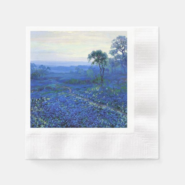 Onderdonk - Bluebonnet landscape with Cacti,  Napkin (Front)