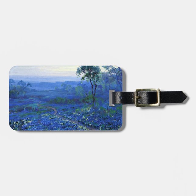 Onderdonk - Bluebonnet landscape with Cacti, Road, Luggage Tag (Front Horizontal)