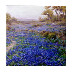 Onderdonk - Bluebonnets at Twilight, North of San Ceramic Tile