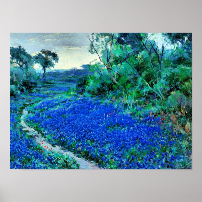 Onderdonk - Bluebonnets in the Misty Morning Poster (Front)