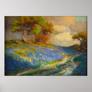 Onderdonk - Late Afternoon In Bluebonnets SW Texas Poster