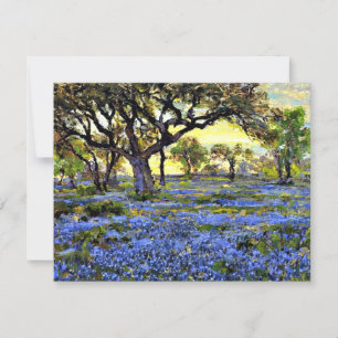 Onderdonk - Old Live Oak Tree and Bluebells Card