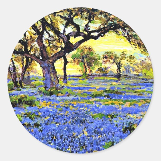 Onderdonk - Old Live Oak Tree, famous painting, Classic Round Sticker (Front)