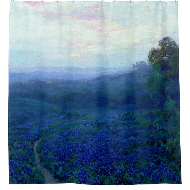 Onderdonk - Path through a Field of Bluebonnets Shower Curtain (Front)