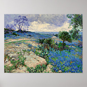 Onderdonk - Texas Landscape with Bluebonnets Poster
